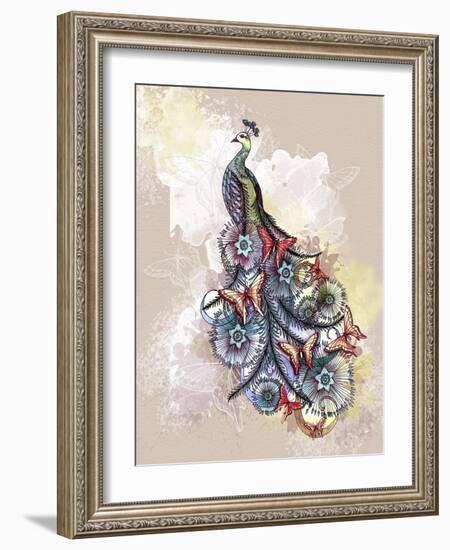 Butterfly Peacock-The Tangled Peacock-Framed Giclee Print