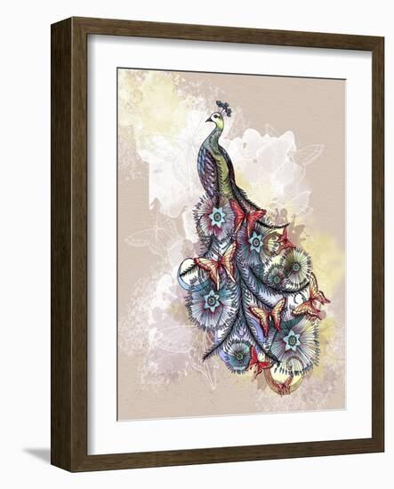 Butterfly Peacock-The Tangled Peacock-Framed Giclee Print