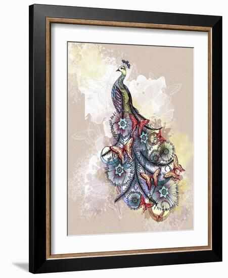 Butterfly Peacock-The Tangled Peacock-Framed Giclee Print