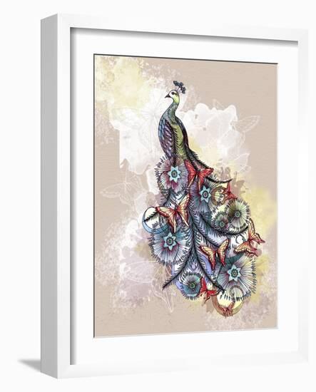 Butterfly Peacock-The Tangled Peacock-Framed Giclee Print