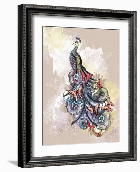 Butterfly Peacock-The Tangled Peacock-Framed Giclee Print