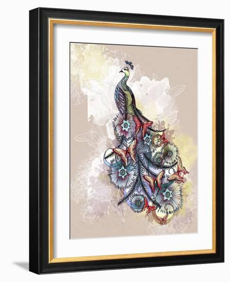 Butterfly Peacock-The Tangled Peacock-Framed Giclee Print