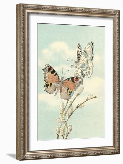 Butterfly People on Pussy Willows-null-Framed Art Print