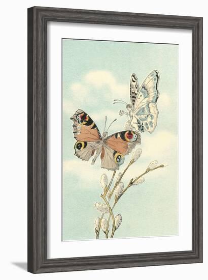 Butterfly People on Pussy Willows-null-Framed Art Print