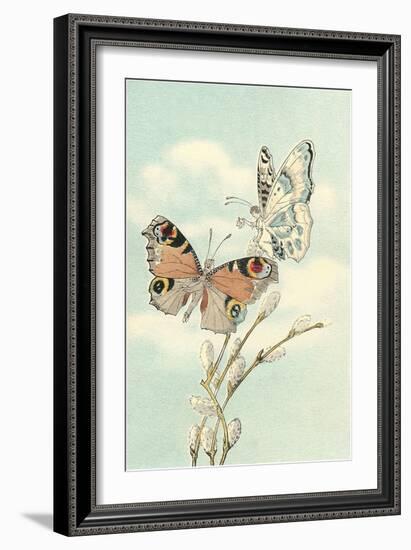 Butterfly People on Pussy Willows-null-Framed Art Print