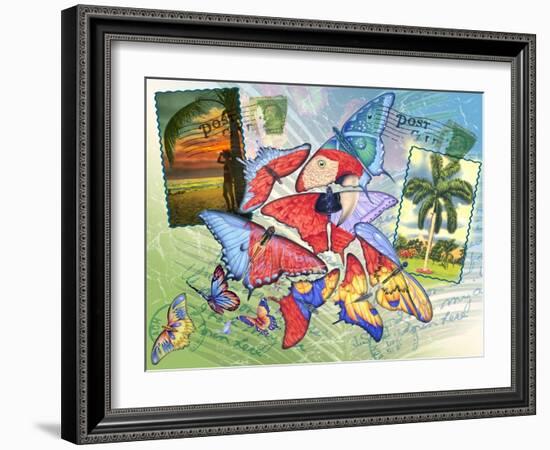 Butterfly Postcards-James Mazzotta-Framed Giclee Print