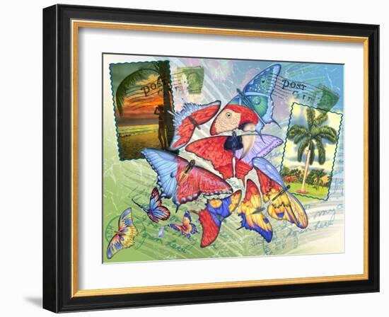 Butterfly Postcards-James Mazzotta-Framed Giclee Print