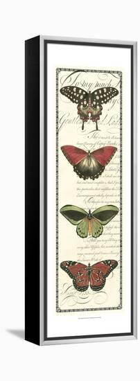 Butterfly Prose Panel I-null-Framed Stretched Canvas