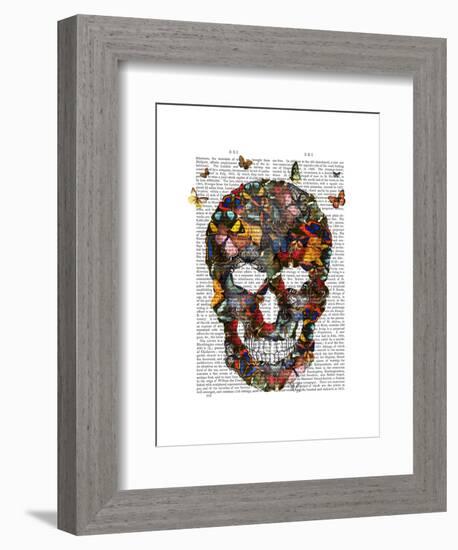 Butterfly Skull-Fab Funky-Framed Art Print