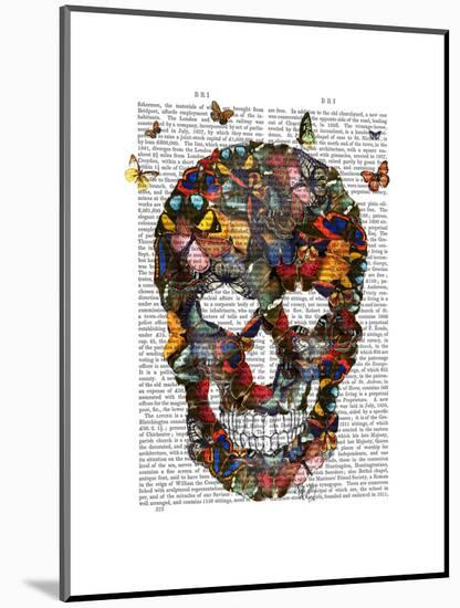 Butterfly Skull-Fab Funky-Mounted Art Print