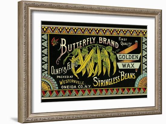 Butterfly Stringbeans Seed Packet-null-Framed Art Print