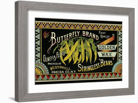 Butterfly Stringbeans Seed Packet-null-Framed Art Print