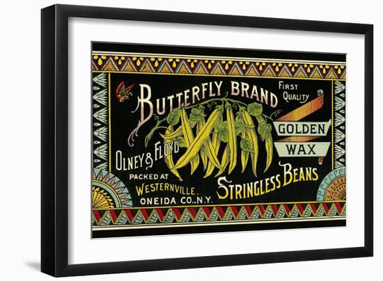 Butterfly Stringbeans Seed Packet-null-Framed Art Print