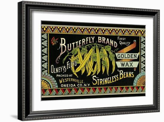 Butterfly Stringbeans Seed Packet-null-Framed Art Print