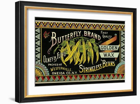 Butterfly Stringbeans Seed Packet-null-Framed Art Print