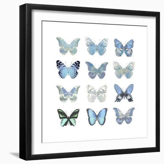 Butterfly Study in Blue I-Julia Bosco-Framed Art Print