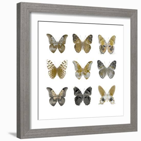 Butterfly Study in Gold I-Julia Bosco-Framed Art Print