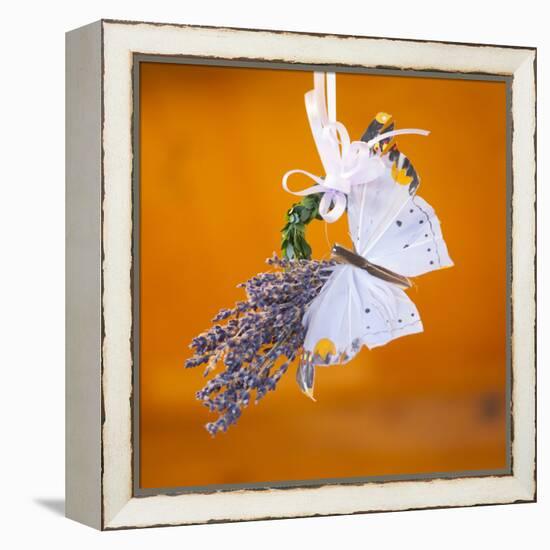 Butterfly with lavender as a jewellery-Alexander Georgiadis-Framed Premier Image Canvas