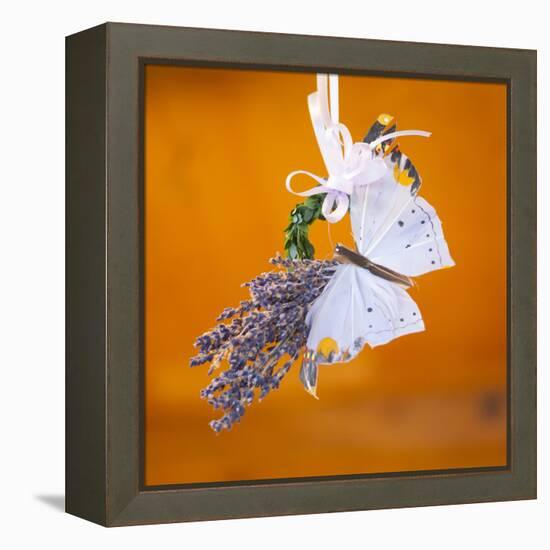 Butterfly with lavender as a jewellery-Alexander Georgiadis-Framed Premier Image Canvas