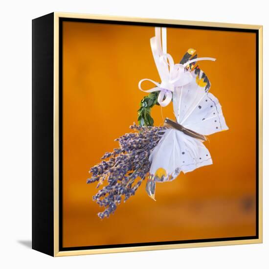 Butterfly with lavender as a jewellery-Alexander Georgiadis-Framed Premier Image Canvas