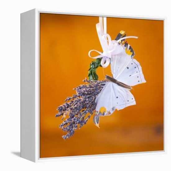 Butterfly with lavender as a jewellery-Alexander Georgiadis-Framed Premier Image Canvas