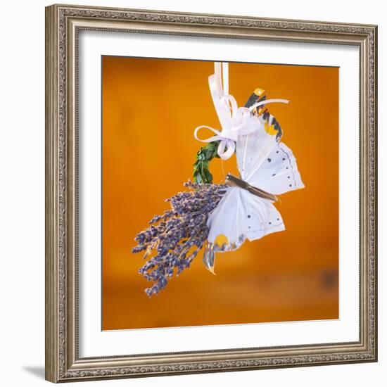 Butterfly with lavender as a jewellery-Alexander Georgiadis-Framed Photographic Print