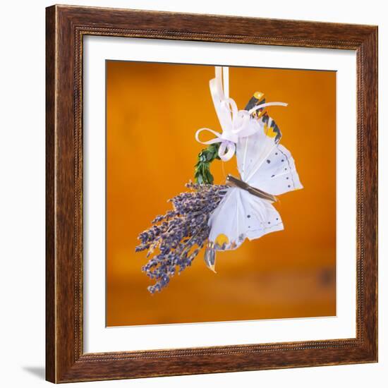 Butterfly with lavender as a jewellery-Alexander Georgiadis-Framed Photographic Print