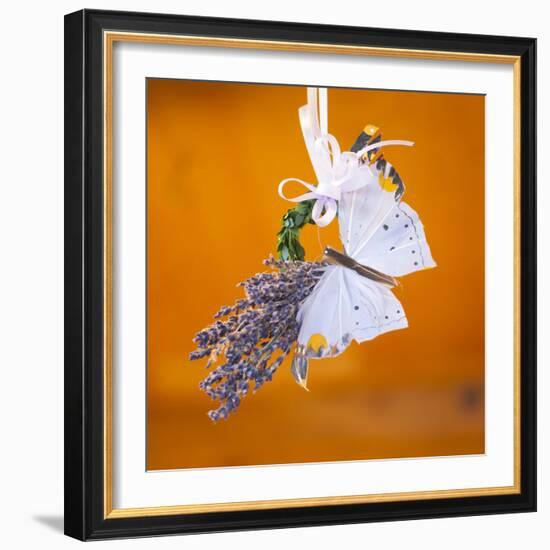 Butterfly with lavender as a jewellery-Alexander Georgiadis-Framed Photographic Print