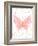 Butterfly-Peach & Gold-Framed Art Print