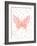 Butterfly-Peach & Gold-Framed Art Print