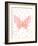 Butterfly-Peach & Gold-Framed Art Print