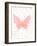 Butterfly-Peach & Gold-Framed Art Print