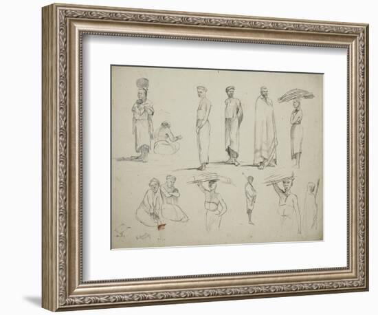 Butterworth: Group of Sketches of African Men and Women, 1851-Thomas Baines-Framed Giclee Print