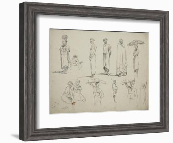 Butterworth: Group of Sketches of African Men and Women, 1851-Thomas Baines-Framed Giclee Print