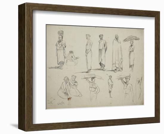 Butterworth: Group of Sketches of African Men and Women, 1851-Thomas Baines-Framed Giclee Print