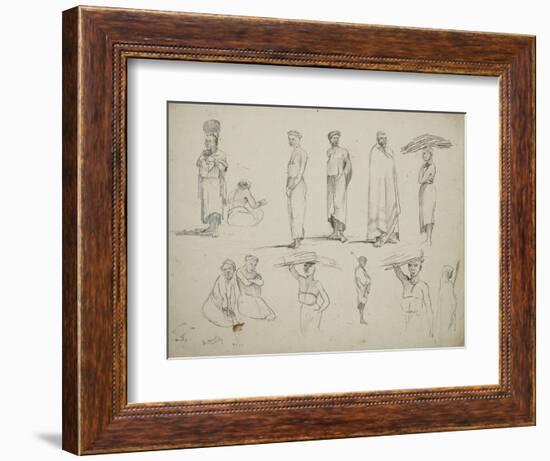 Butterworth: Group of Sketches of African Men and Women, 1851-Thomas Baines-Framed Giclee Print