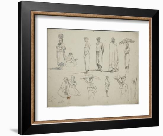 Butterworth: Group of Sketches of African Men and Women, 1851-Thomas Baines-Framed Giclee Print