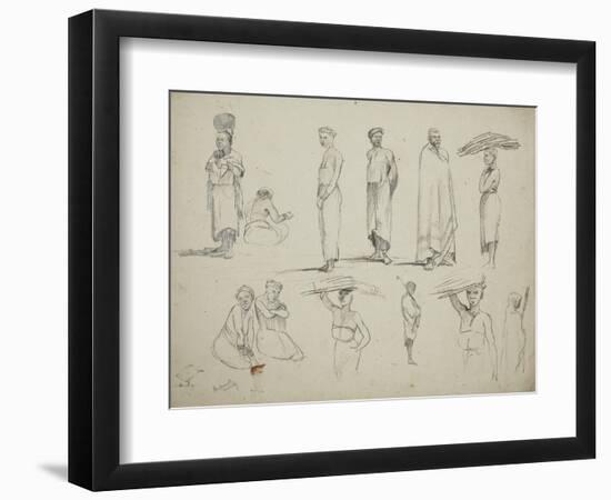 Butterworth: Group of Sketches of African Men and Women, 1851-Thomas Baines-Framed Giclee Print