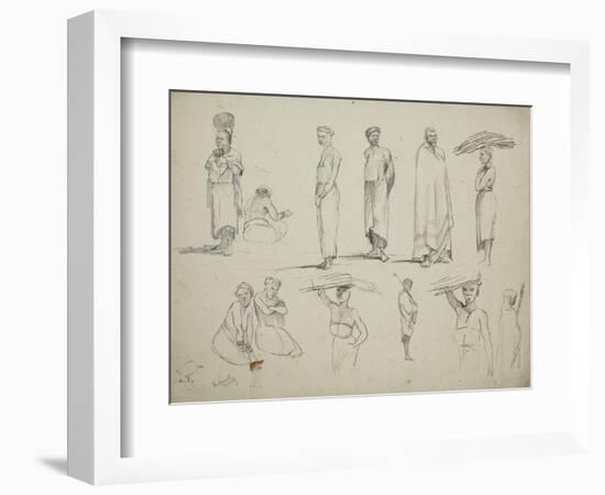 Butterworth: Group of Sketches of African Men and Women, 1851-Thomas Baines-Framed Giclee Print