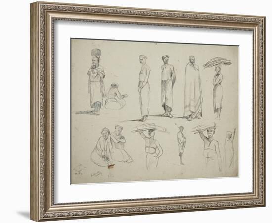 Butterworth: Group of Sketches of African Men and Women, 1851-Thomas Baines-Framed Giclee Print