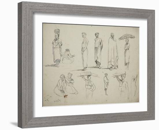 Butterworth: Group of Sketches of African Men and Women, 1851-Thomas Baines-Framed Giclee Print