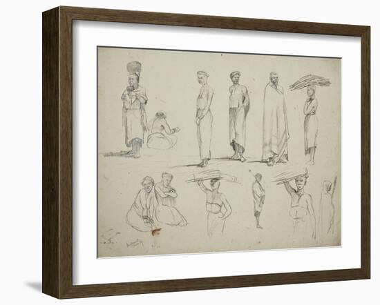 Butterworth: Group of Sketches of African Men and Women, 1851-Thomas Baines-Framed Giclee Print