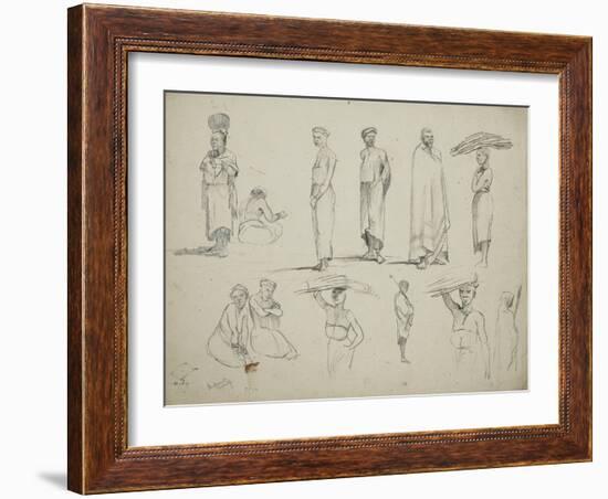 Butterworth: Group of Sketches of African Men and Women, 1851-Thomas Baines-Framed Giclee Print