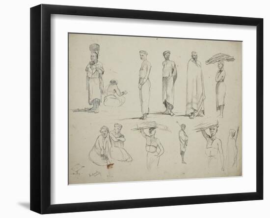 Butterworth: Group of Sketches of African Men and Women, 1851-Thomas Baines-Framed Giclee Print