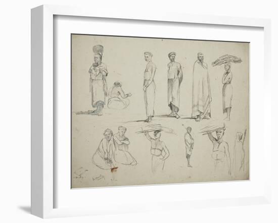 Butterworth: Group of Sketches of African Men and Women, 1851-Thomas Baines-Framed Giclee Print