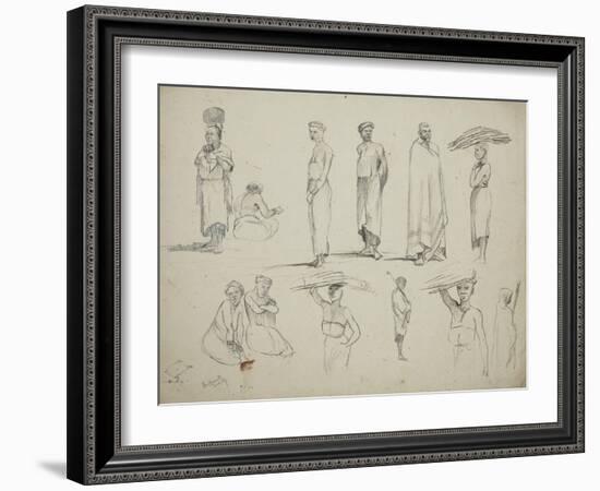 Butterworth: Group of Sketches of African Men and Women, 1851-Thomas Baines-Framed Giclee Print