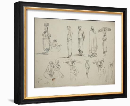 Butterworth: Group of Sketches of African Men and Women, 1851-Thomas Baines-Framed Giclee Print