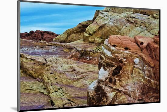 Buttes and rocks, White Domes Area, Valley of Fire State Park, Nevada, USA-Michel Hersen-Mounted Photographic Print