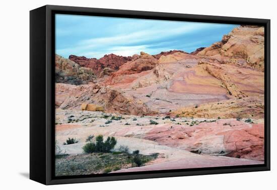 Buttes and rocks, White Domes Area, Valley of Fire State Park, Nevada, USA-Michel Hersen-Framed Premier Image Canvas