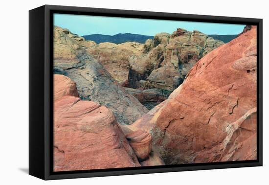 Buttes and rocks, White Domes Area, Valley of Fire State Park, Nevada, USA-Michel Hersen-Framed Premier Image Canvas